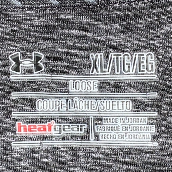 EUC UNDER ARMOUR HEAT GEAR MENS SIZE XL HEATHERED DARK GRAY POLO SHIRT CLEAN - Picture 2 of 11